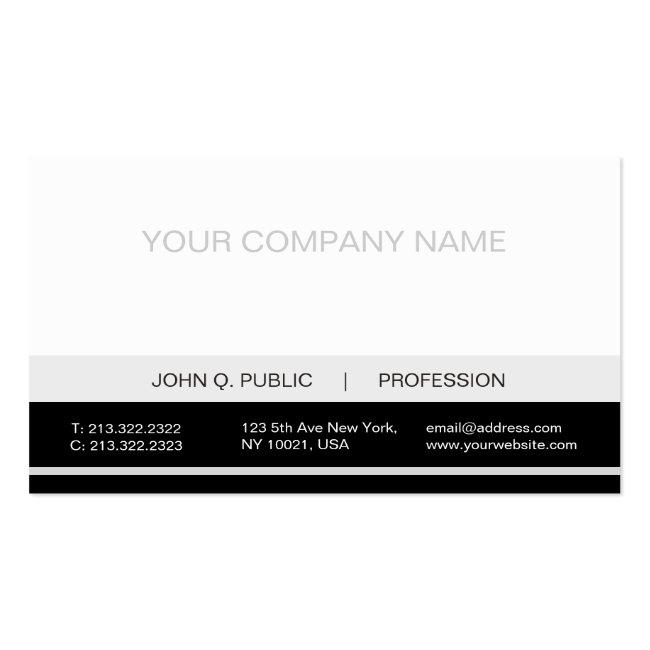Plain Modern Professional Black White Grey Matte Business Card