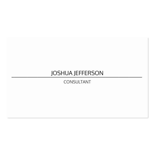 Plain Simple White Attractive Rounded Two Sided Business Card