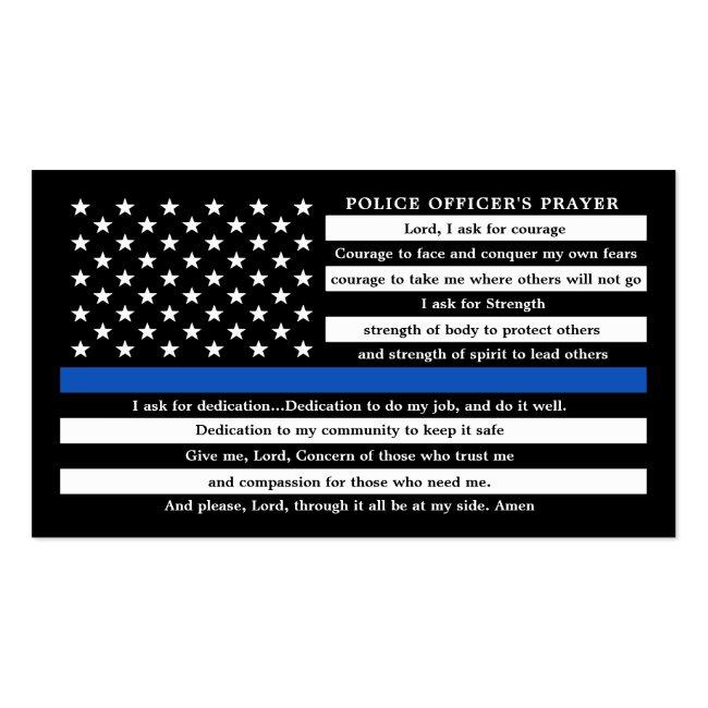 Police Officer Prayer Bulk Thin Blue Line Business Card