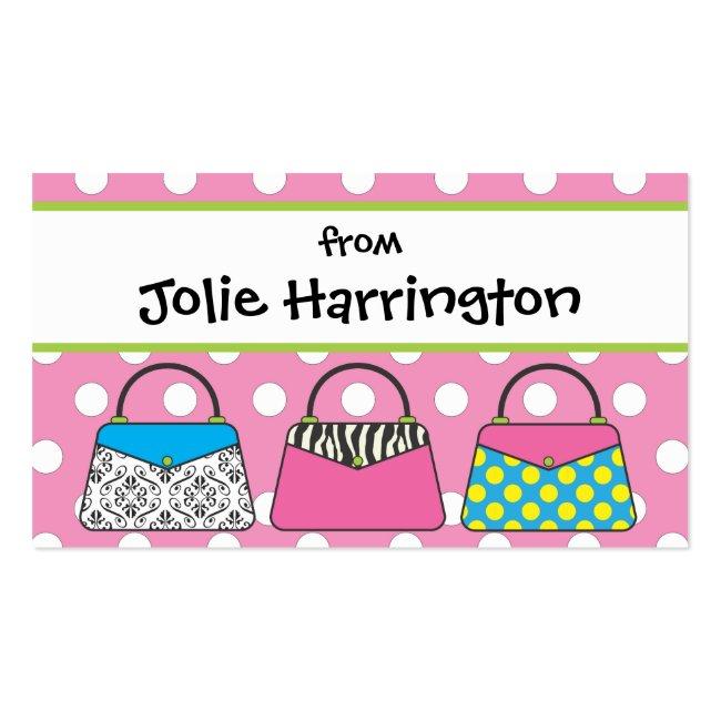 Polka Dot Purse Handbag Gift Card Calling Card