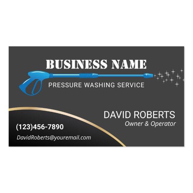 Pressure Washing Blue Power Washer House Cleaning Business Card