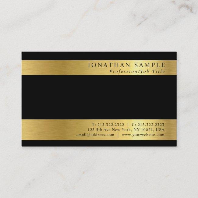 Professional Black Gold Signature Uv Matte Luxe Business Card