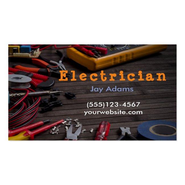 Professional Electrician Tools Maintenance Business Card