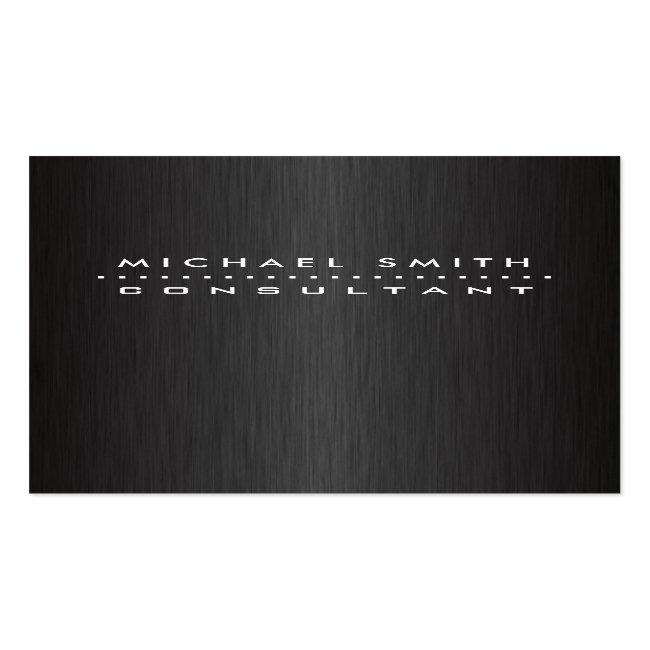Professional Elegant Modern Black  Brushed Metal Business Card
