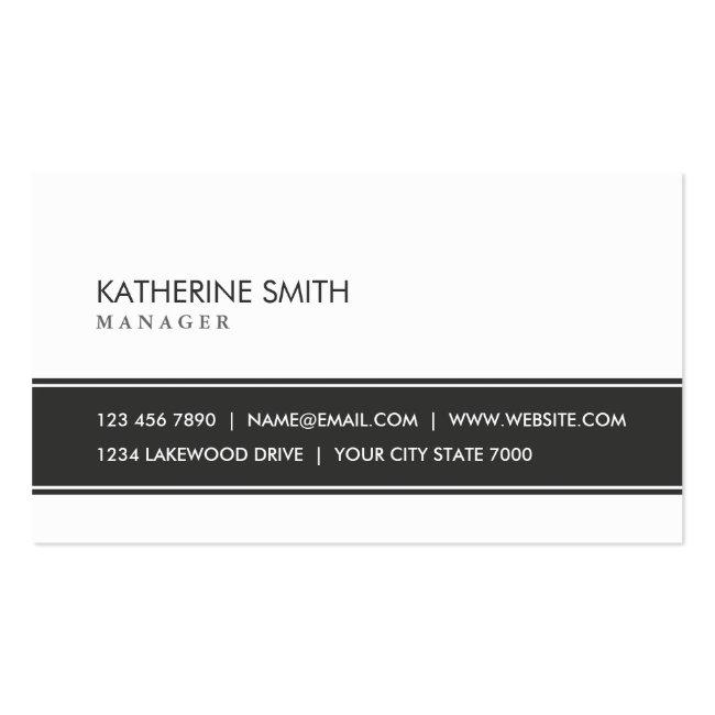 Professional Elegant Plain Simple Black And White Business Card