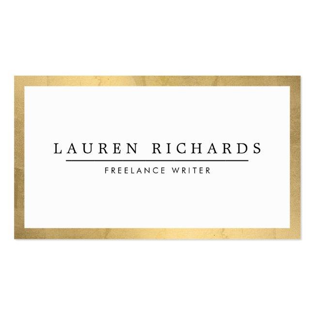 Professional Luxe Faux Gold And White Business Card