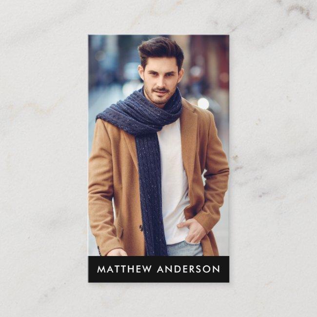 Professional Model Actor Photo Black Business Card