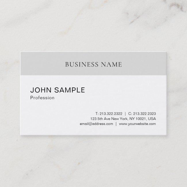 Professional Modern Design Clean Stylish Plain Business Card