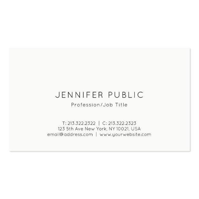Professional Modern Minimalist Pretty Simple Plain Business Card