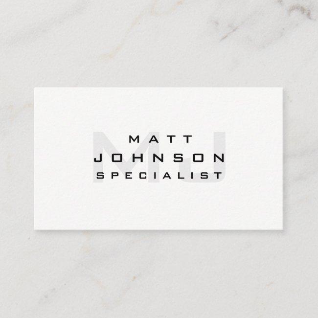 Professional Modern White Business Card