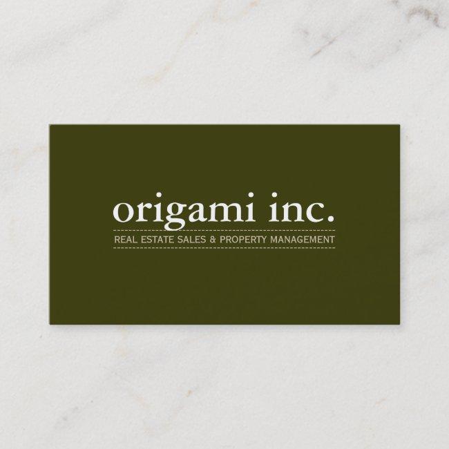 Professional Plain Modern Simple Smart Olive Green Business Card