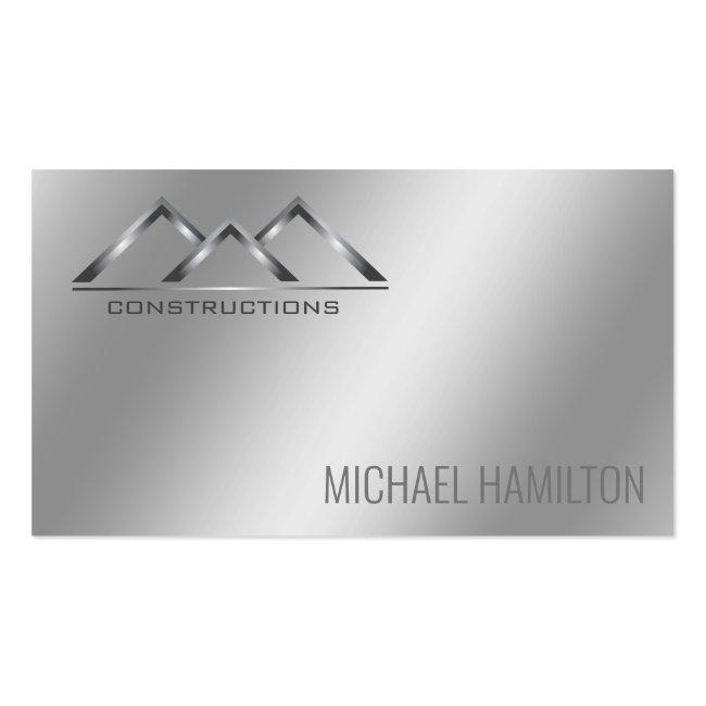Professional Simple Real Estate Construction Logo Business Card