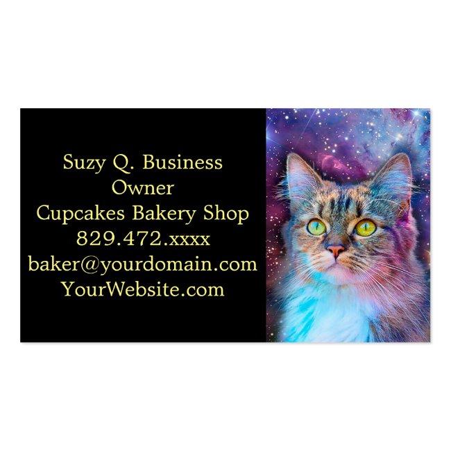 Proud Cat With Space Background Business Card