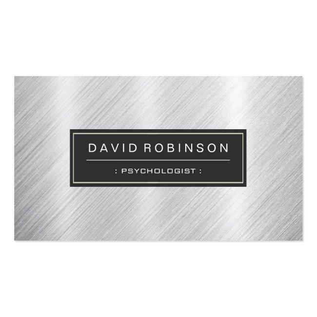 Psychologist - Modern Brushed Metal Look Business Card