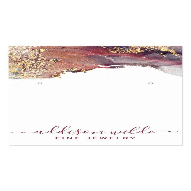 Purple Gold Liquid Watercolor Ink Jewelry Display  Business Card