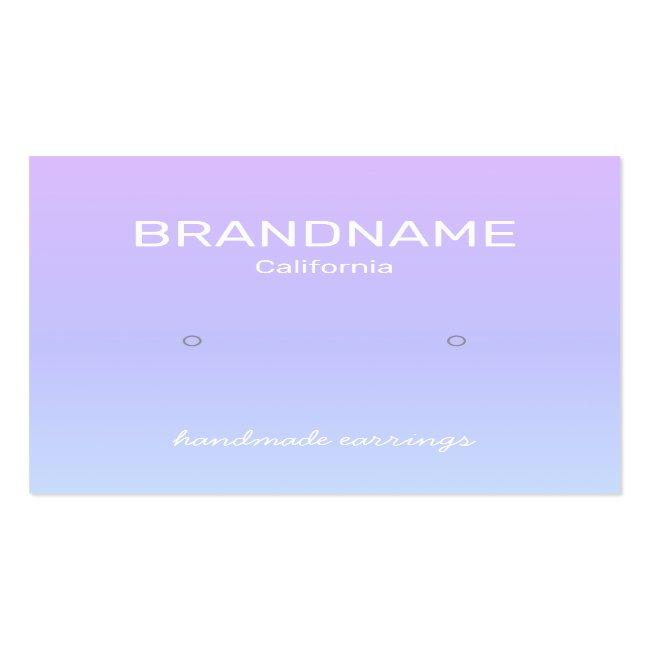 Purple Rainbow Color Gradient Earrings Display Square Business Card