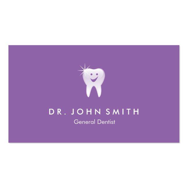 Purple Shiny Smiling Tooth Dental Appointment