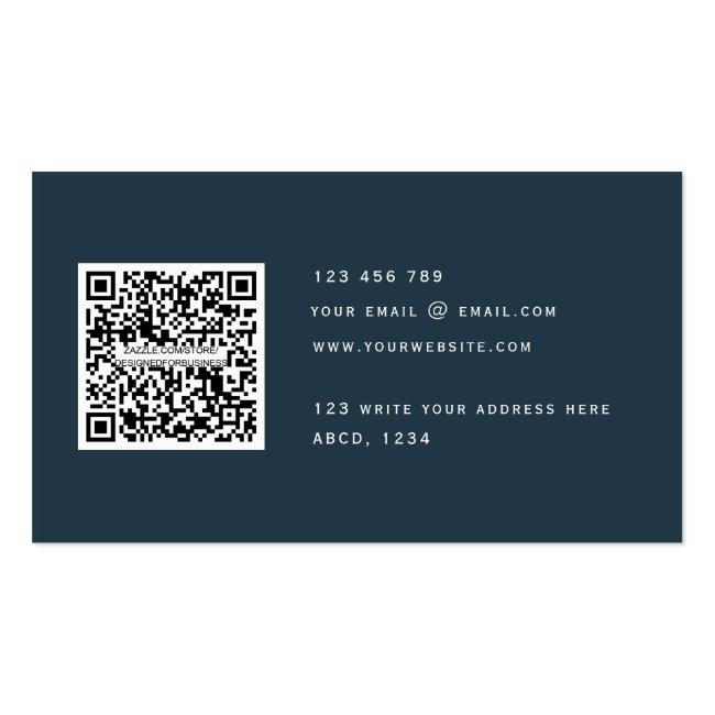 Qr Code Modern Minimalist Elegant Clean Simple  Bu Business Card