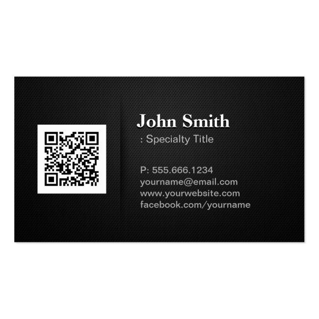 Qr Code With Professional Elegant Black Mesh Business Card Magnet