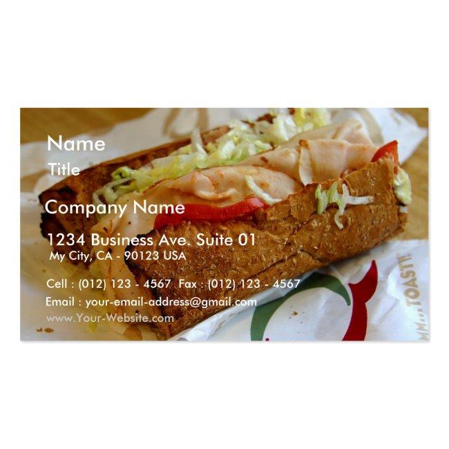 Quiznos Sub Sandwich Business Card