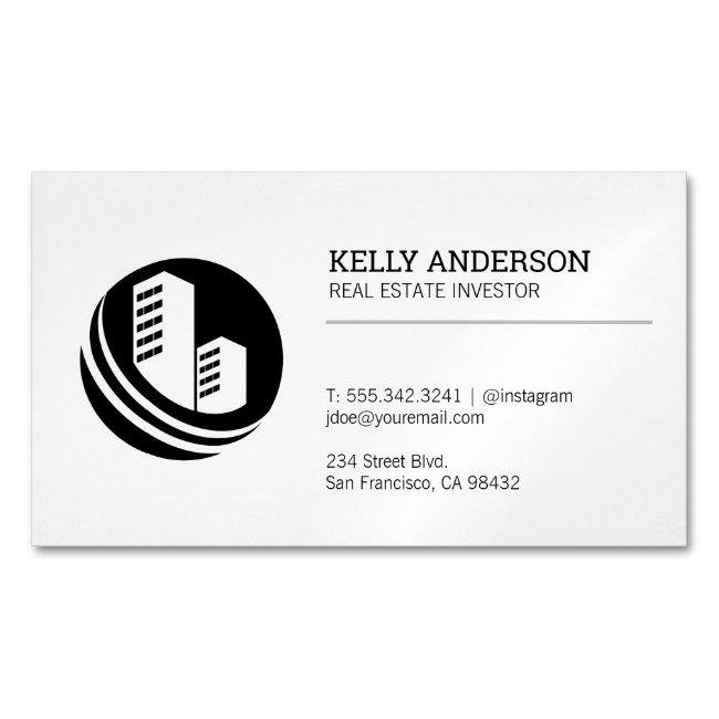 Real Estate Agent | Property Building Icon Business Card Magnet