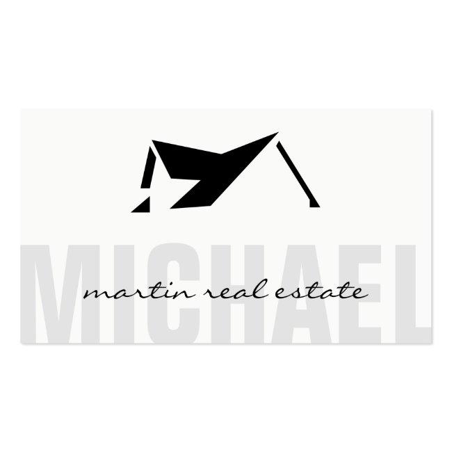 Real Estate Agent | Roof Top Icon Business Card
