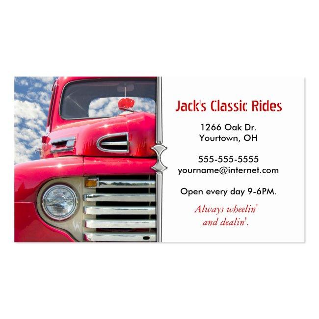 Red Classic Old Truck Business Card