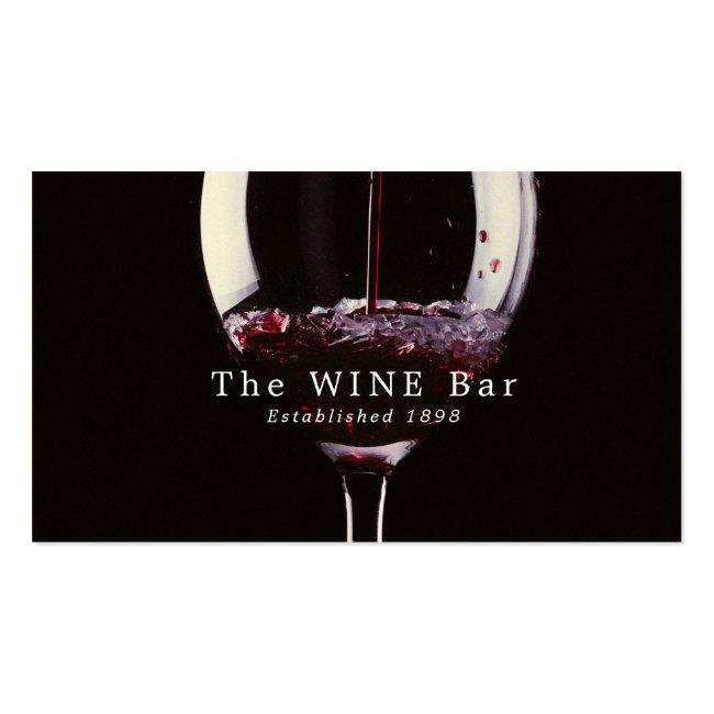 Red Wine Glass, Wine Bar/winery Business Card