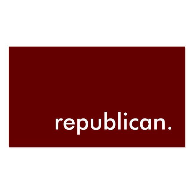 Republican. Business Card
