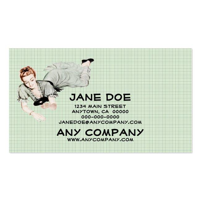 Retro 1940s Woman Looking In A Mirror Business Card