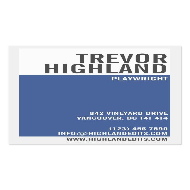 Retro Minimalist Geometric Split - Blue Business Card