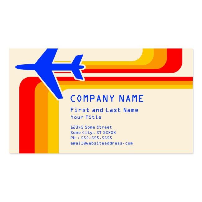Retro Stripes Travel Business Card