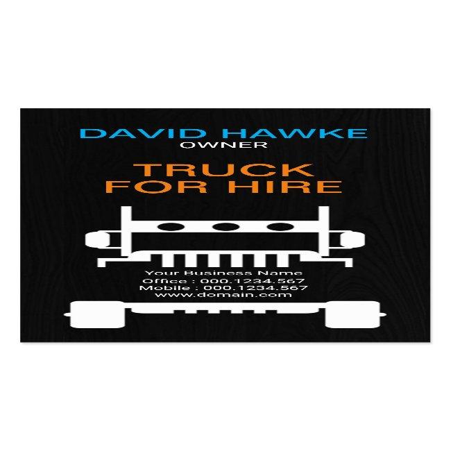 Robust Semi Truck  Wood Grain Cover Transporter Business Card