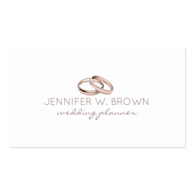 Rose Gold Wedding Ring Jewelry Business Card
