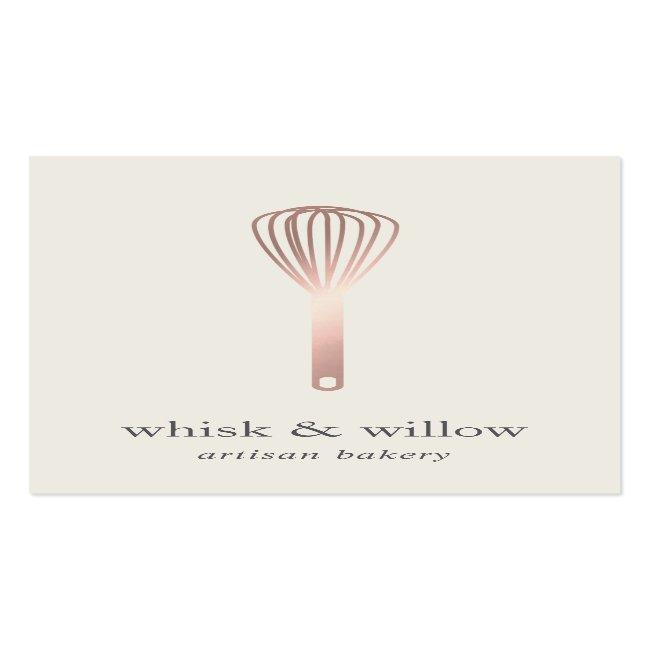 Rose Gold Whisk | Bakery | Chef | Caterer Business Card
