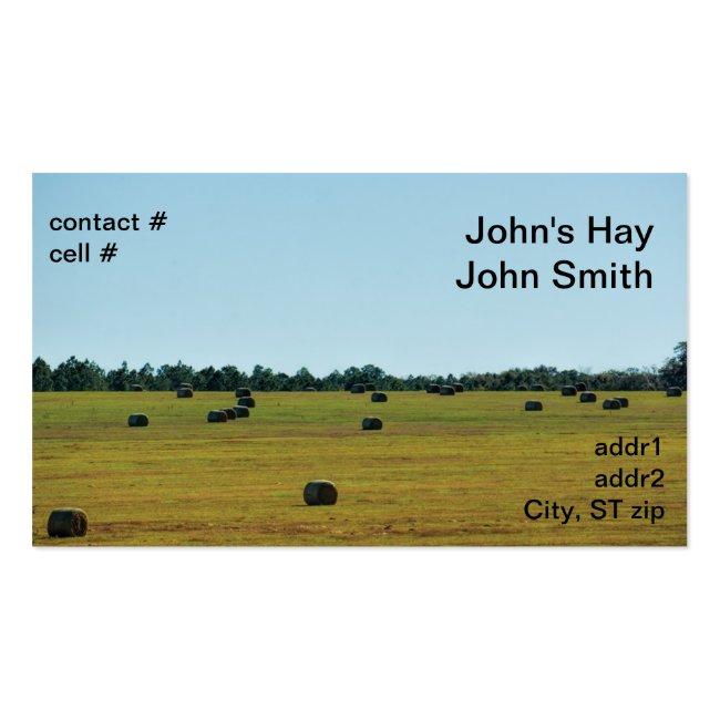 Round Hay Bales Business Card