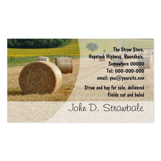 Round Straw Bales Business Card