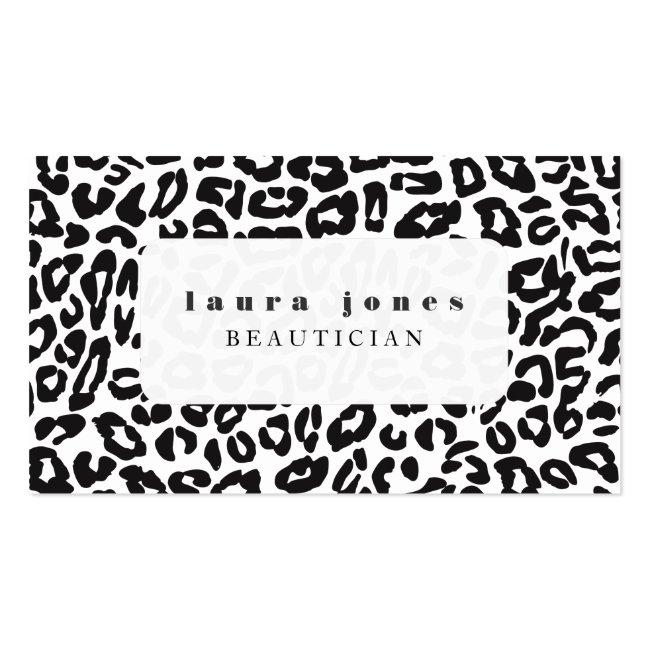 Rounded Corners Leopard Print Fashion Template Business Card