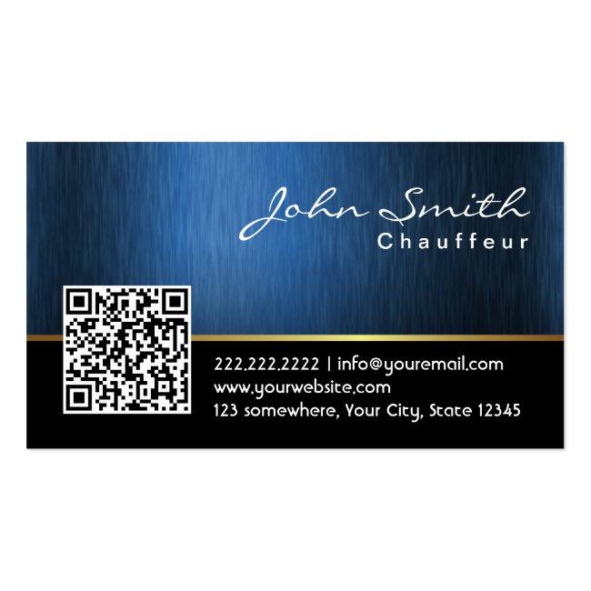 Royal Blue Qr Code Chauffeur Business Card