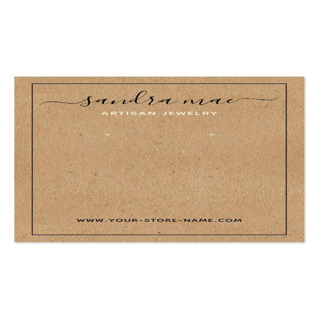 Rustic Brown Kraft Paper Look Jewelry Display Card