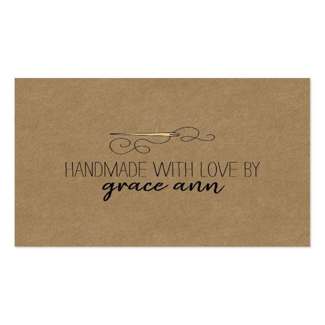 Rustic Sewing | Needle Kraft Square Business Card