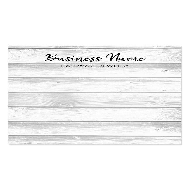 Rustic White Barn Wood Earring Jewelry Display Business Card