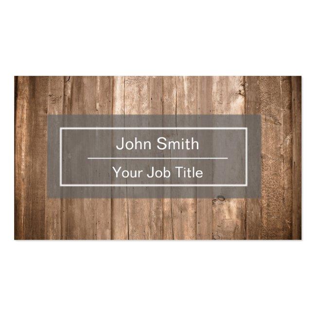 Rustic Wood Background Business Card