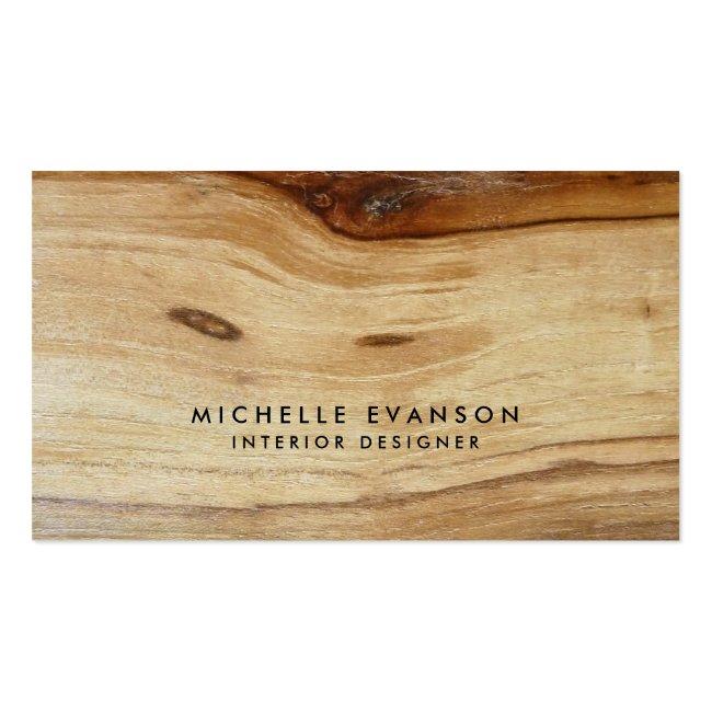 Rustic Wood Pattern Professional Nature Business Card