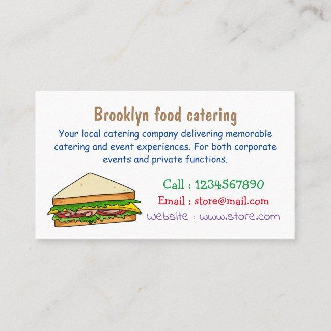 Sandwich Cartoon Illustration Business Card