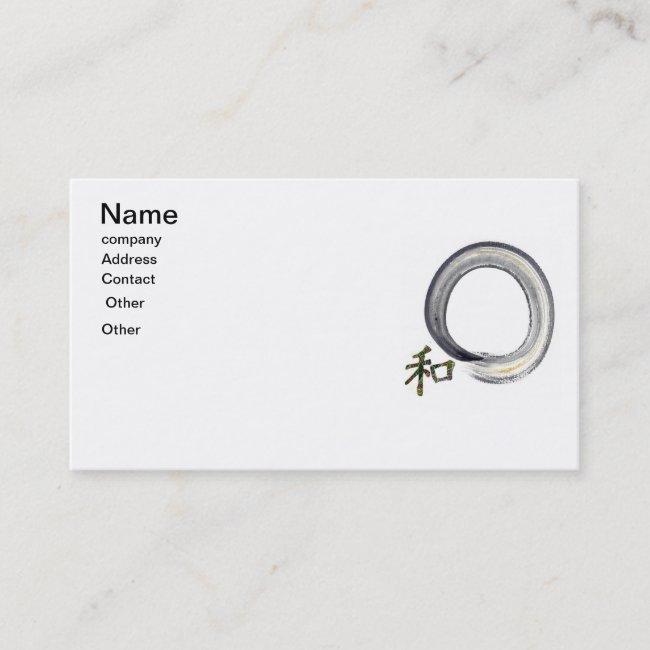 Silver Enso With Kanji - Harmony Business Card