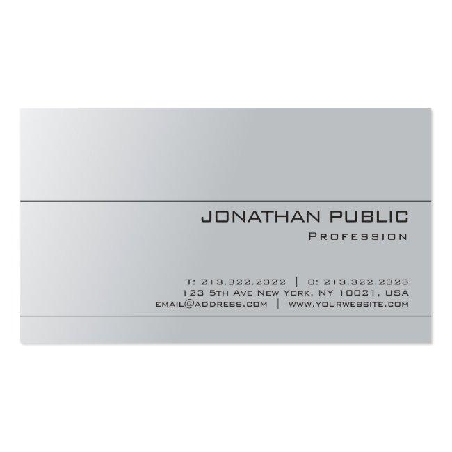 Silver Look Gray Elegant Minimalist Design Luxury Business Card