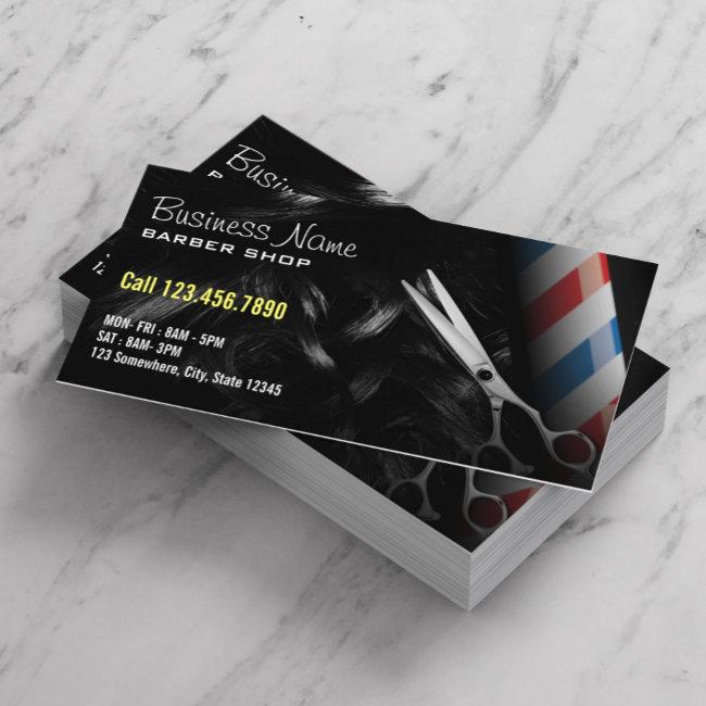 Silver Scissor Professional Barber Shop Business Card