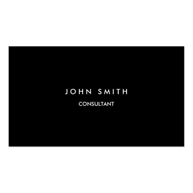 Simple Basic Black, Two-sided Business Card