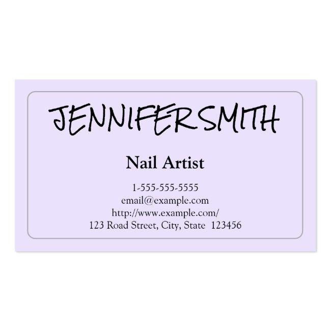 Simple & Casual Nail Artist Business Card
